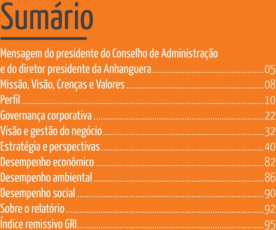 ..08 Perfil...10 Governança corporativa...22 Visão e gestão do negócio...32 Estratégia e perspectivas.