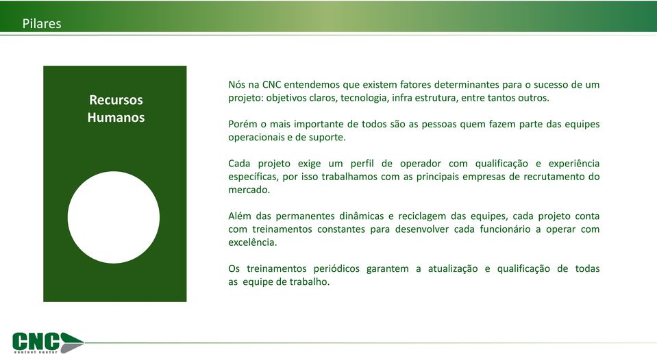 Cada projeto exige um perfil de operador com qualificação e experiência específicas, por isso trabalhamos com as principais empresas de recrutamento do mercado.