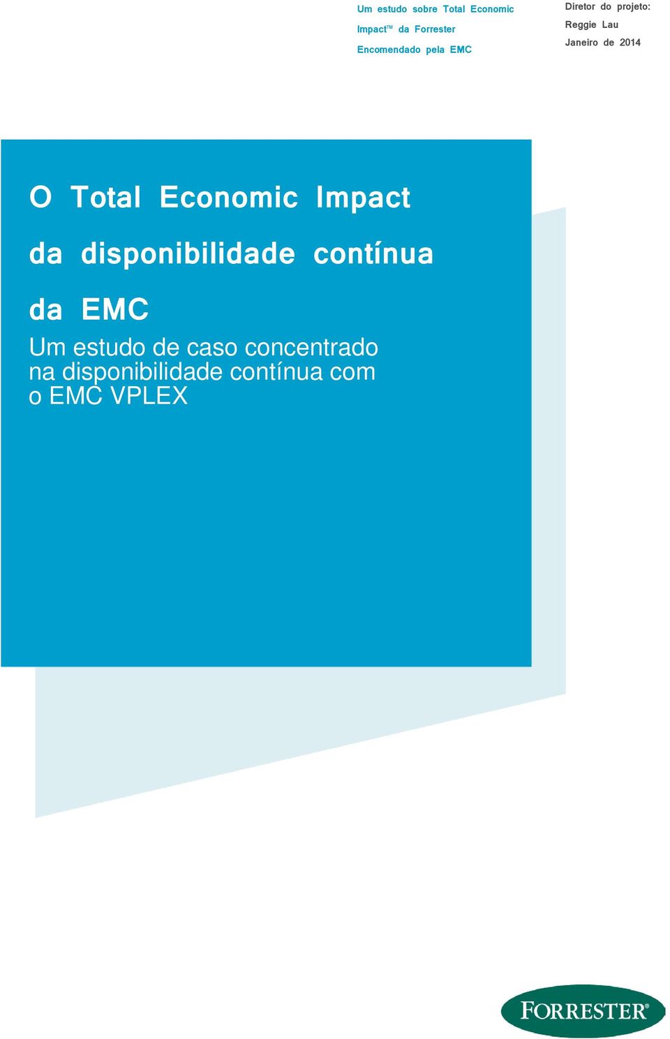 Total Economic Impact da disponibilidade contínua da EMC Um