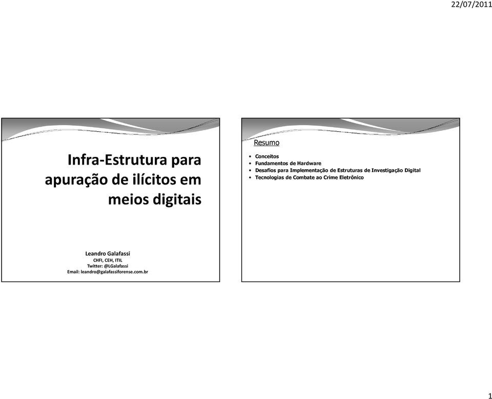 Tecnologias de Combate ao Crime Eletrônico Leandro Galafassi