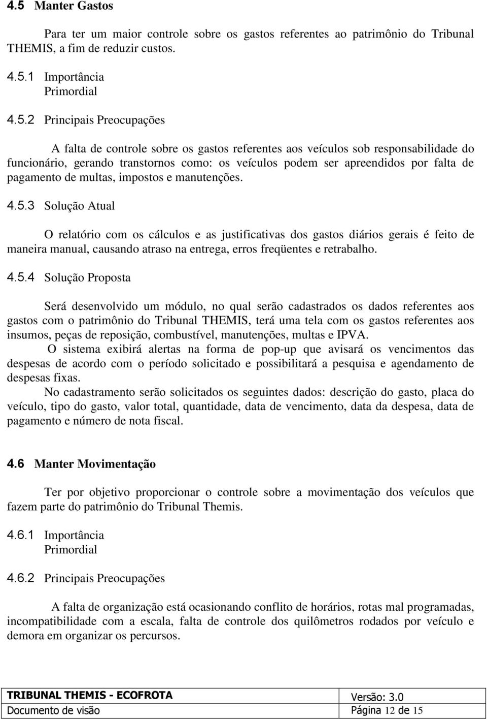 manutenções. 4.5.