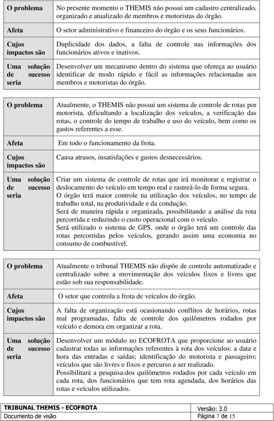 Desenvolver um mecanismo dentro do sistema que ofereça ao usuário identificar de modo rápido e fácil as informações relacionadas aos membros e motoristas do órgão.