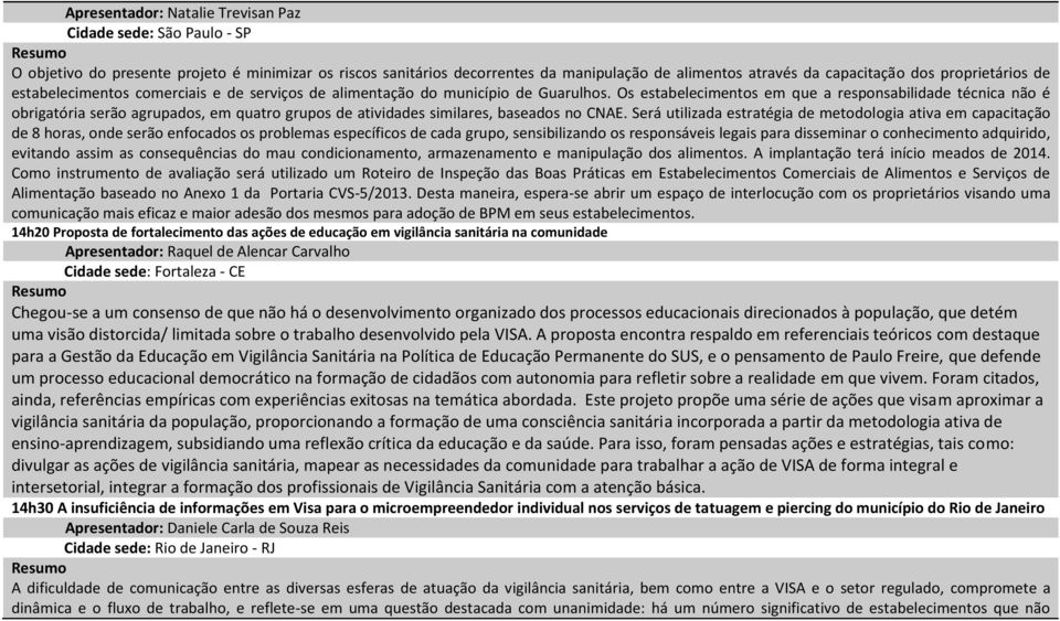 Os estabelecimentos em que a responsabilidade técnica não é obrigatória serão agrupados, em quatro grupos de atividades similares, baseados no CNAE.