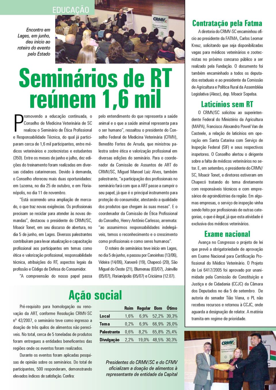 Devido à demanda, o Conselho ofereceu mais duas oportunidades: em Luzerna, no dia 25 de outubro, e em Florianópolis, no dia 11 de novembro.