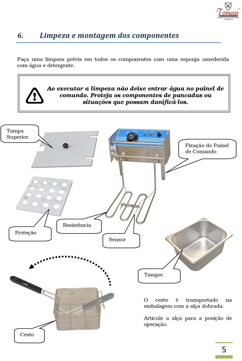 Proteja os componentes de pancadas ou! situações que possam danificá-los.