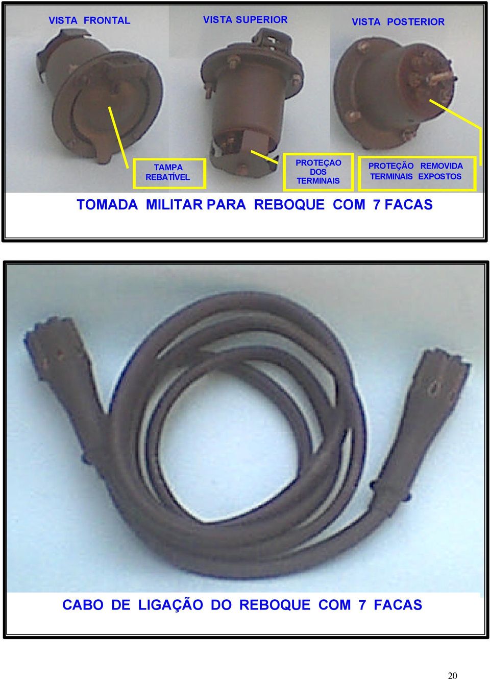 TERMINAIS EXPOSTOS TOMADA MILITAR PARA REBOQUE COM