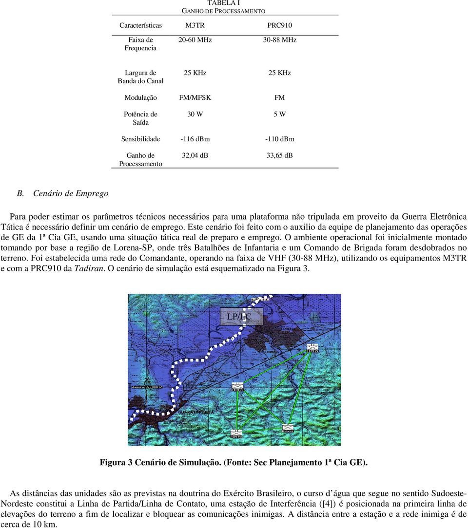 Cenário de Emprego Para poder estimar os parâmetros técnicos necessários para uma plataforma não tripulada em proveito da Guerra Eletrônica Tática é necessário definir um cenário de emprego.