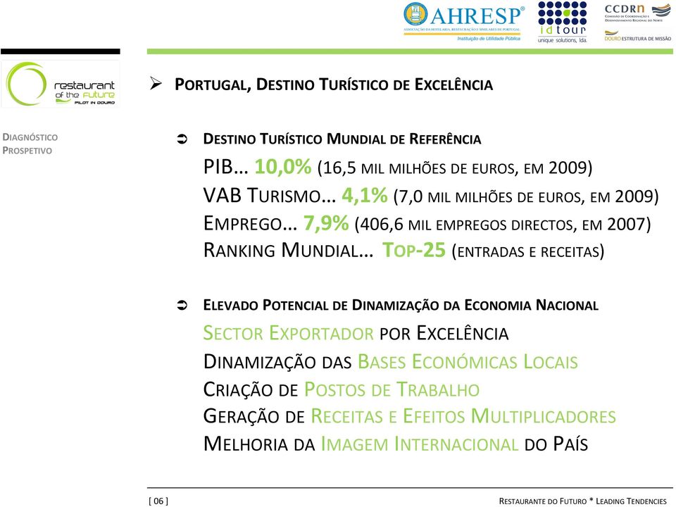 RECEITAS) Ü ELEVADO POTENCIAL DE DINAMIZAÇÃO DA ECONOMIA NACIONAL SECTOR EXPORTADOR POR EXCELÊNCIA DINAMIZAÇÃO DAS BASES ECONÓMICAS LOCAIS CRIAÇÃO DE