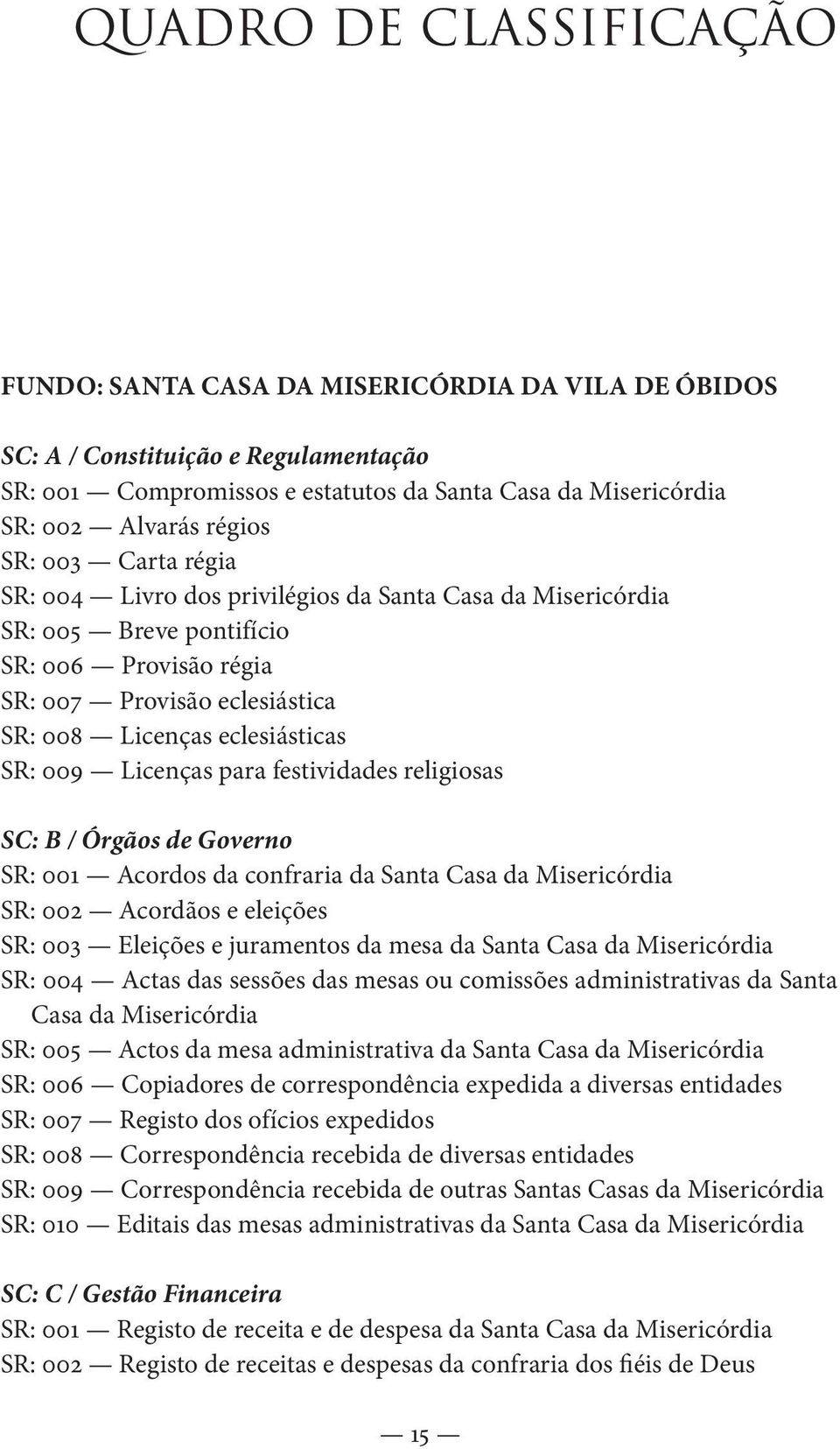 Licenças para festividades religiosas SC: B / Órgãos de Governo SR: 001 Acordos da confraria da Santa Casa da Misericórdia SR: 002 Acordãos e eleições SR: 003 Eleições e juramentos da mesa da Santa