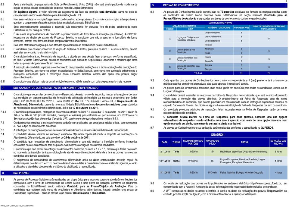 5 Não será validada a inscrição/pagamento condicional ou extemporâneo. É considerada inscrição extemporânea a que tem o pagamento efetuado após as datas estabelecidas neste Edital/Manual. 6.