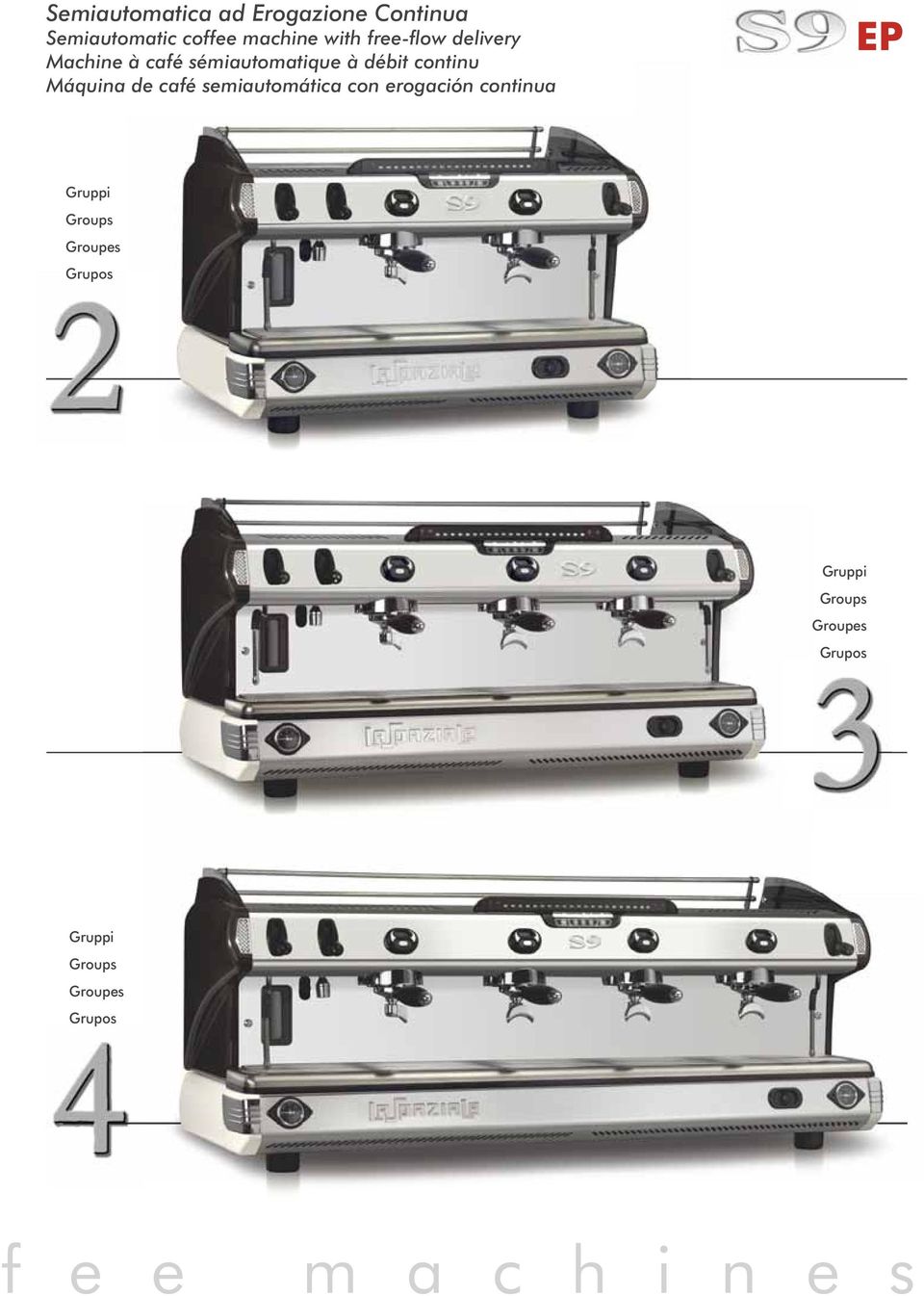 sémiautomatique à débit continu Máquina de café