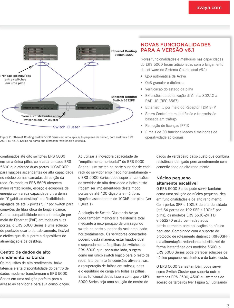 1 Novas funcionalidades e melhorias nas capacidades do ERS 5000 foram adicionadas com o lançamento do software do Sistema Operacional v6.