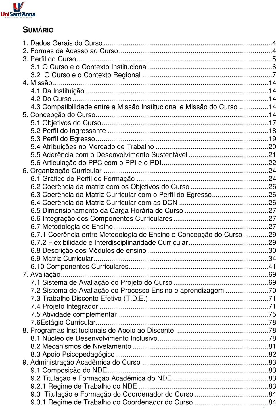 .. 18 5.3 Perfil do Egresso... 19 5.4 Atribuições no Mercado de Trabalho... 20 5.5 Aderência com o Desenvolvimento Sustentável... 21 5.6 Articulação do PPC com o PPI e o PDI... 22 6.