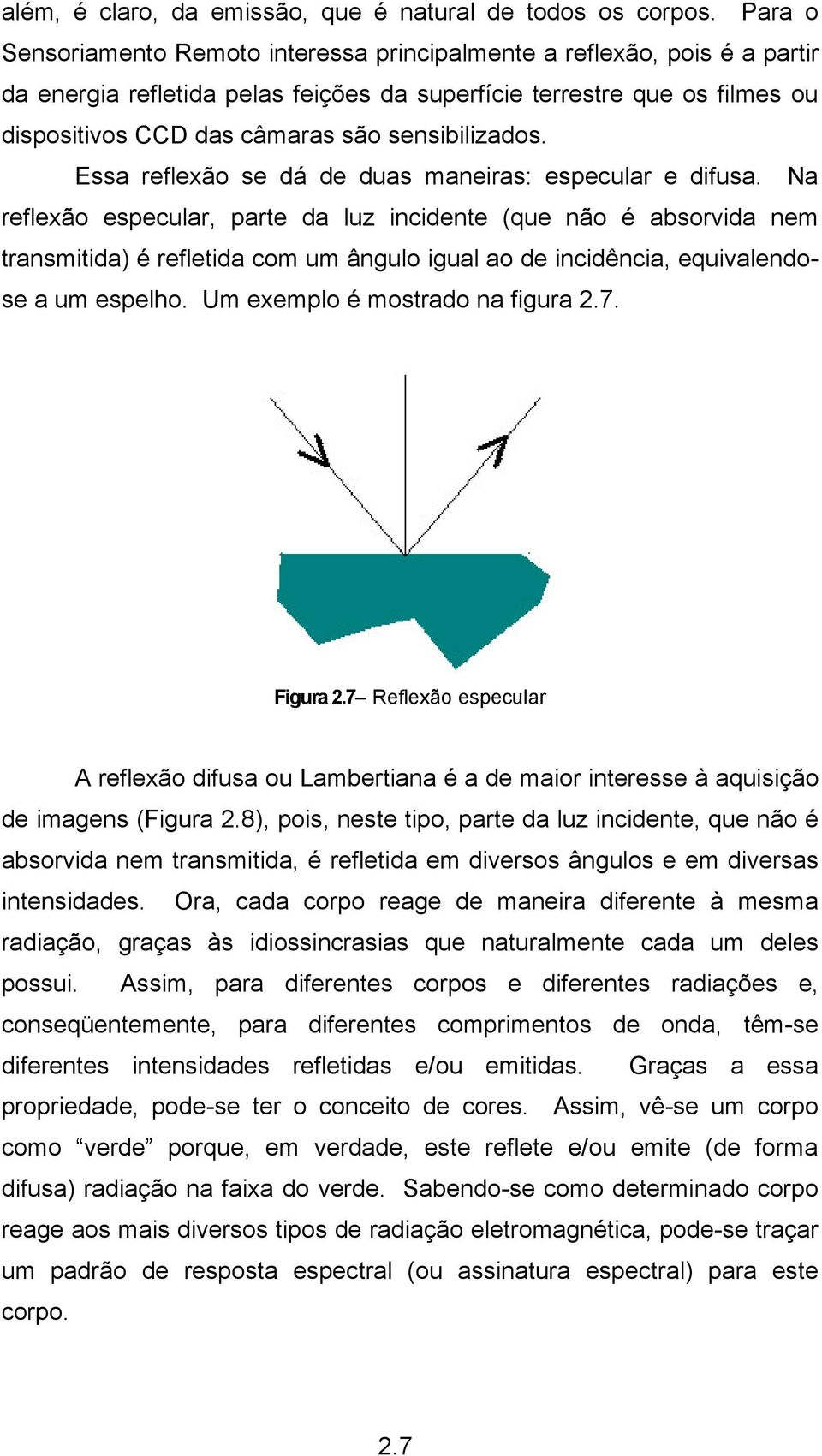 sensibilizados. Essa reflexão se dá de duas maneiras: especular e difusa.