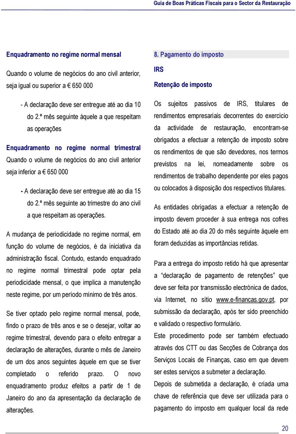 até ao dia 15 do 2.º mês seguinte ao trimestre do ano civil a que respeitam as operações.