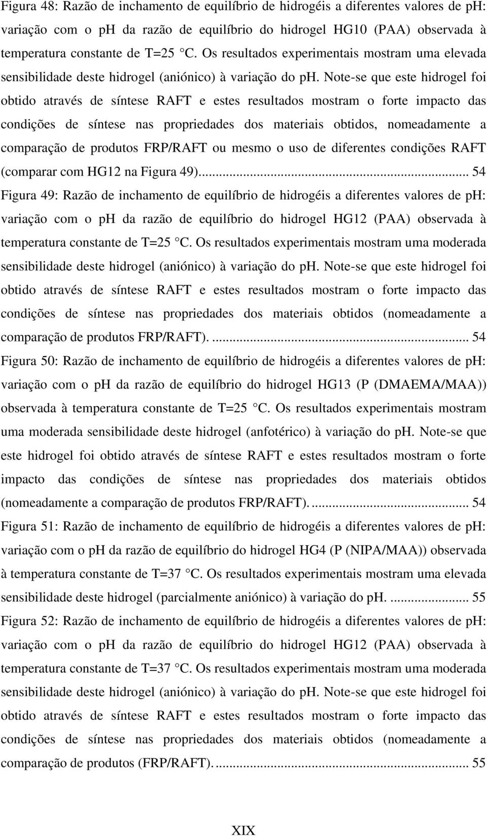 Note-se que este hidrogel foi obtido através de síntese RAFT e estes resultados mostram o forte impacto das condições de síntese nas propriedades dos materiais obtidos, nomeadamente a comparação de