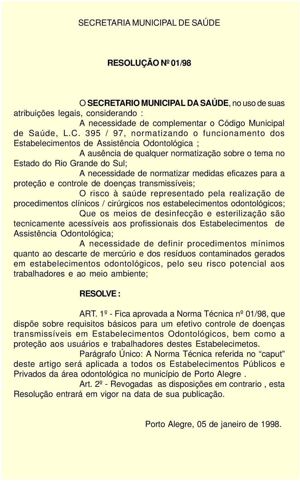 digo Municipal de Saúde, L.C.