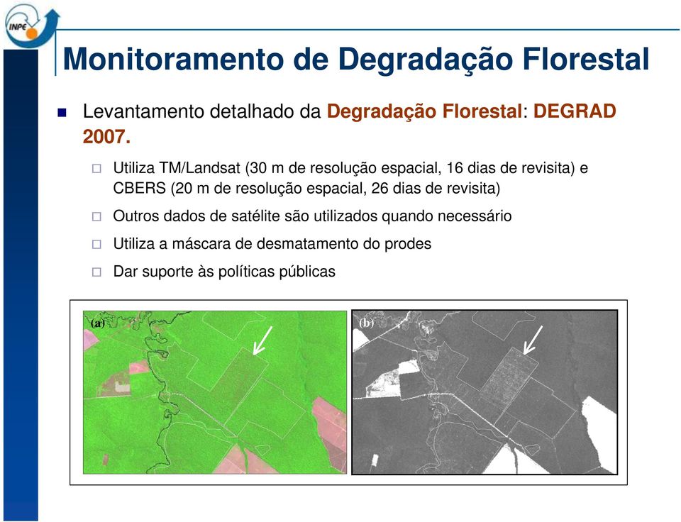 resolução espacial, 26 dias de revisita) Outros dados de satélite são utilizados quando