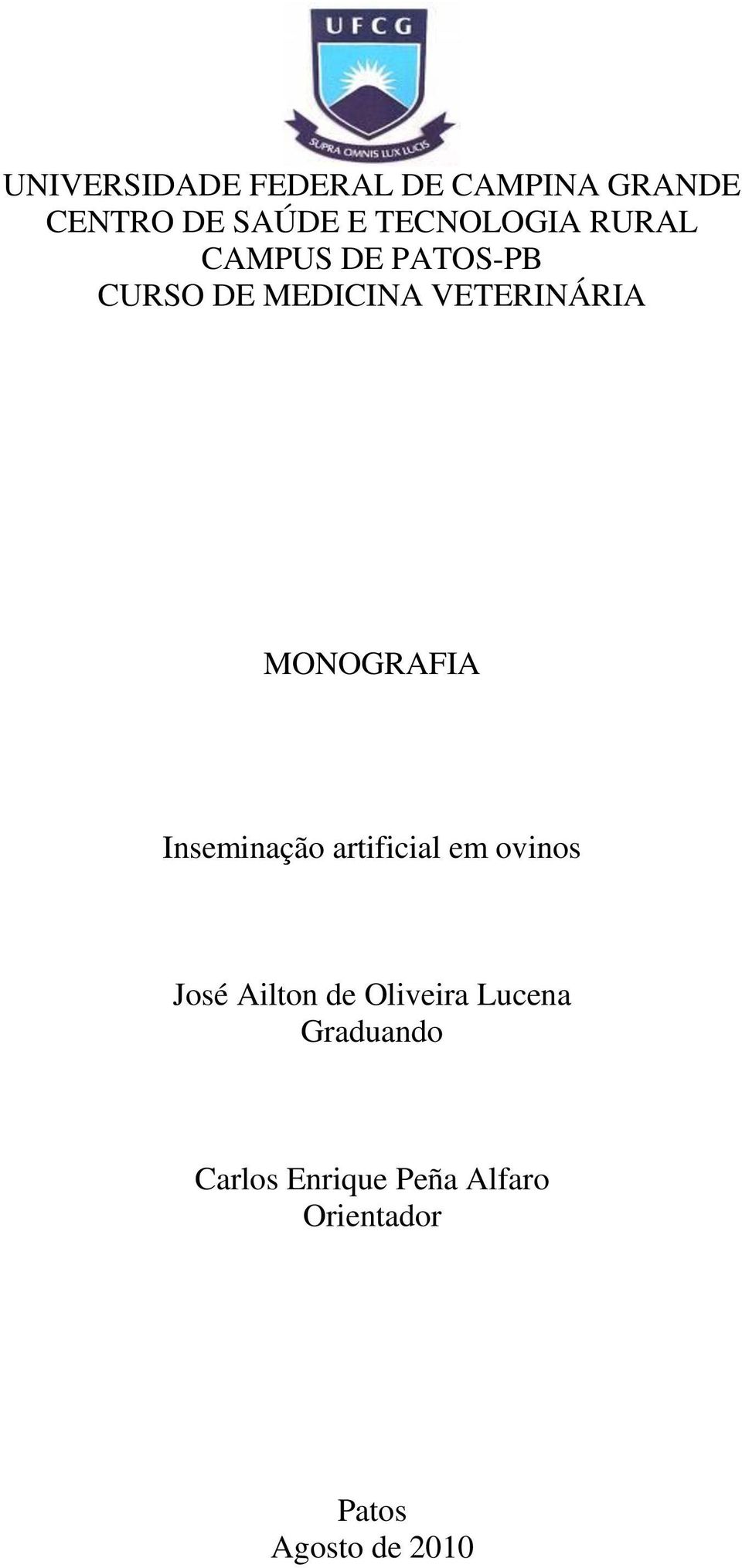 MONOGRAFIA Inseminação artificial em ovinos José Ailton de