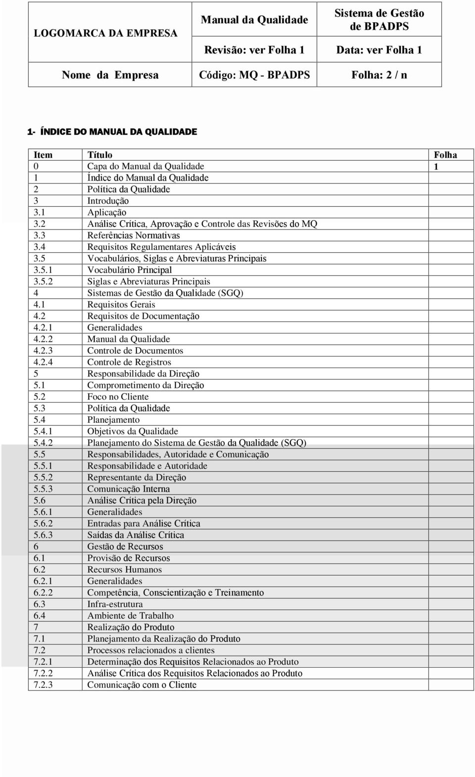 5 Vocabulários, Siglas e Abreviaturas Principais 3.5.1 Vocabulário Principal 3.5.2 Siglas e Abreviaturas Principais 4 Sistemas de Gestão da Qualidade (SGQ) 4.1 equisitos Gerais 4.