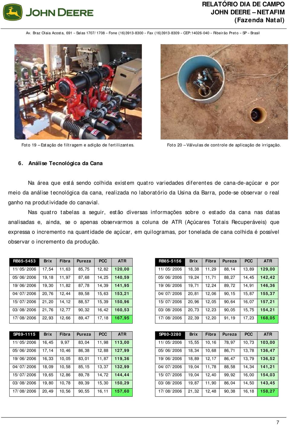 Barra, pode-se observar o real ganho na produtividade do canavial.