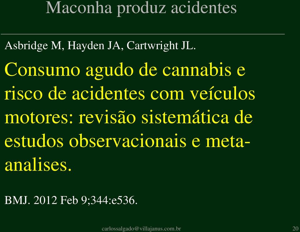 motores: revisão sistemática de estudos observacionais e