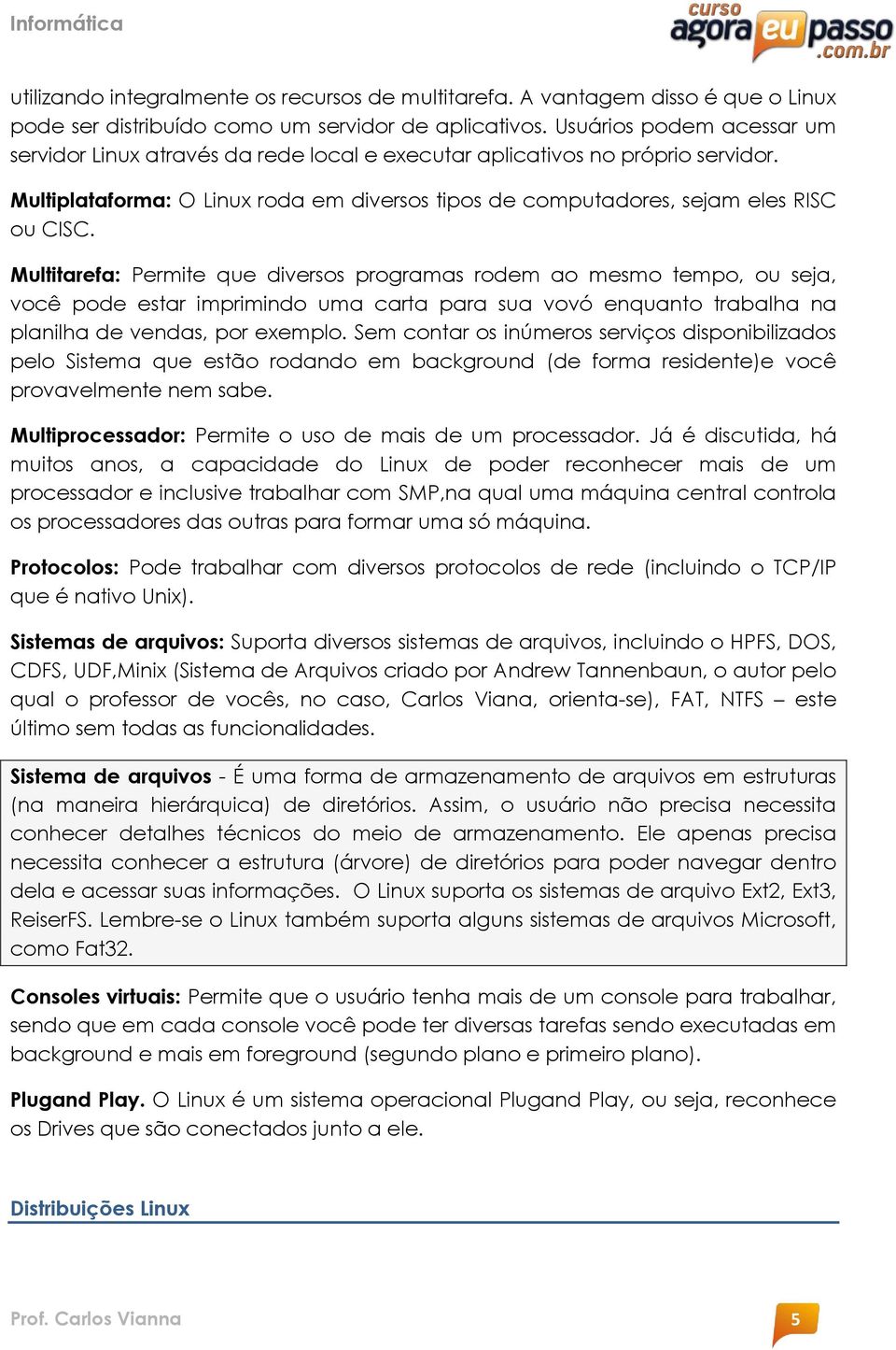 Multitarefa: Permite que diversos programas rodem ao mesmo tempo, ou seja, você pode estar imprimindo uma carta para sua vovó enquanto trabalha na planilha de vendas, por exemplo.