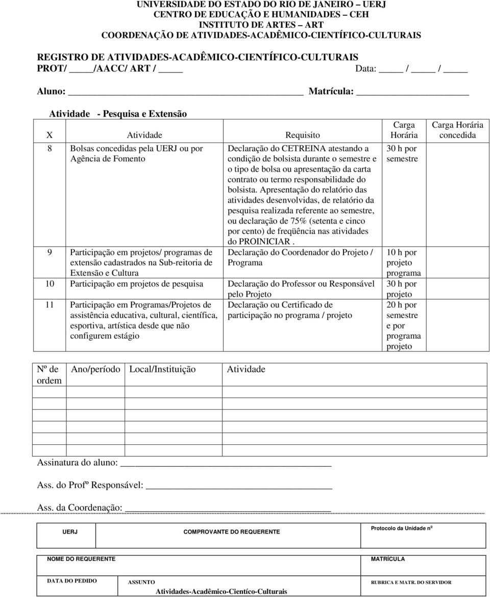 Apresentação do relatório das atividades desenvolvidas, de relatório da pesquisa realizada referente ao, ou declaração de 75% (setenta e cinco cento) de freqüência nas atividades do PROINICIAR.