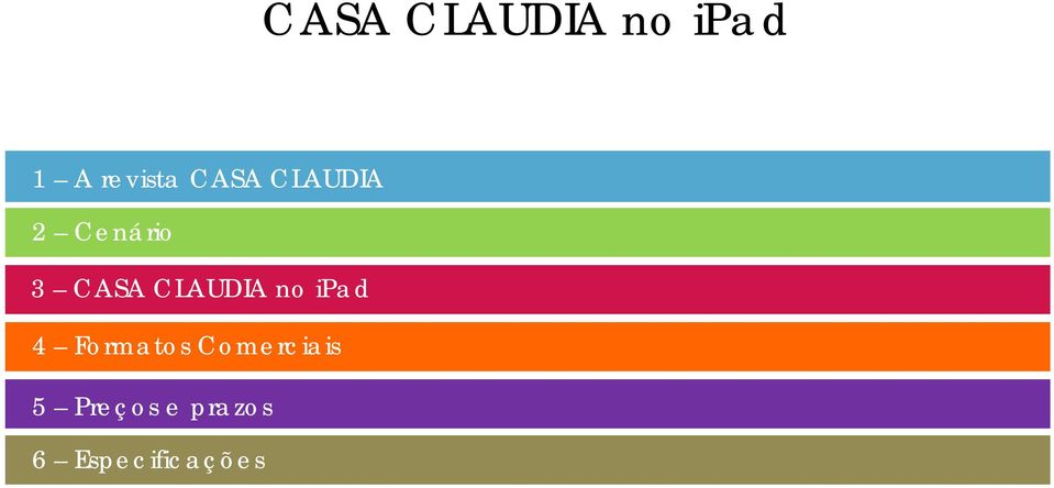 CLAUDIA no ipad 4 Formatos