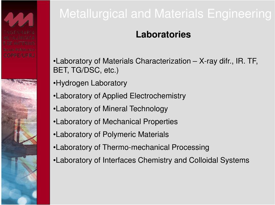 ) Hydrogen Laboratory Laboratory of Applied Electrochemistry Laboratory of Mineral Technology