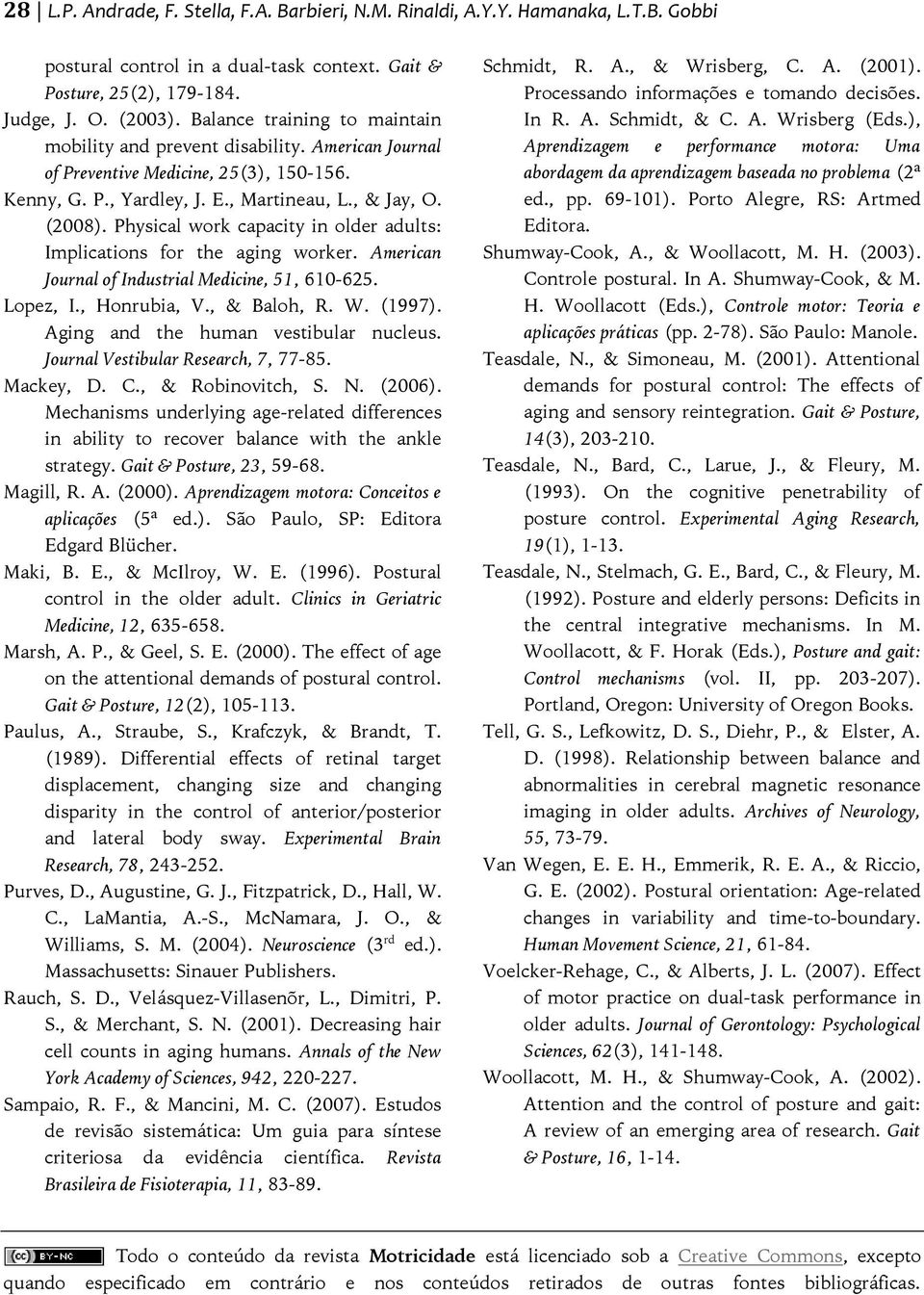 Physical work capacity in older adults: Implications for the aging worker. American Journal of Industrial Medicine, 51, 610-625. Lopez, I., Honrubia, V., & Baloh, R. W. (1997).