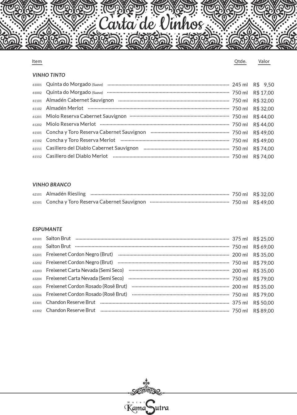 Merlot Concha y Toro Reserva Cabernet Sauvignon Concha y Toro Reserva Merlot Casillero del Diablo Cabernet Sauvignon Casillero del Diablo Merlot 245 ml R$ 9,50 R$ 17,00 R$ 44,00 R$ 44,00 R$ 74,00 R$