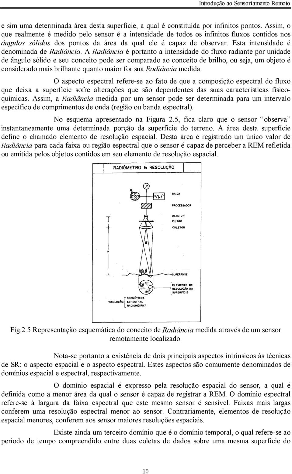 Esta intensidade é denominada de Radiância.