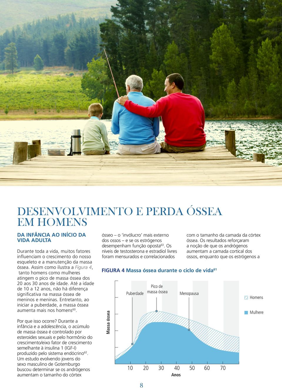 Até a idade de 10 a 12 anos, não há diferença significativa na massa óssea de meninos e meninas. Entretanto, ao iniciar a puberdade, a massa óssea aumenta mais nos homens 60. Por que isso ocorre?