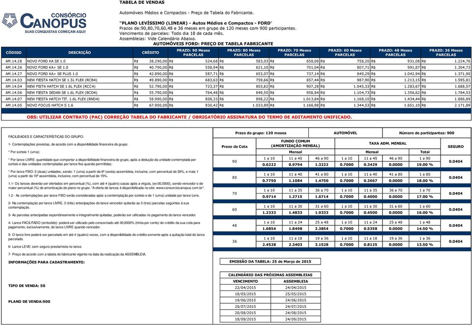 2,00 R$ 524,68 R$ 583,03 R$ 658,08 R$ 758,20 R$ 931,08 R$ 1.224,76 AM.14.26 NOVO FORD KA+ SE 1.0 R$ 40.7,00 R$ 558,94 R$ 621,10 R$ 1,04 R$ 7,71 R$ 991,87 R$ 1.304,73 AM.14.27 NOVO FORD KA+ SE PLUS 1.