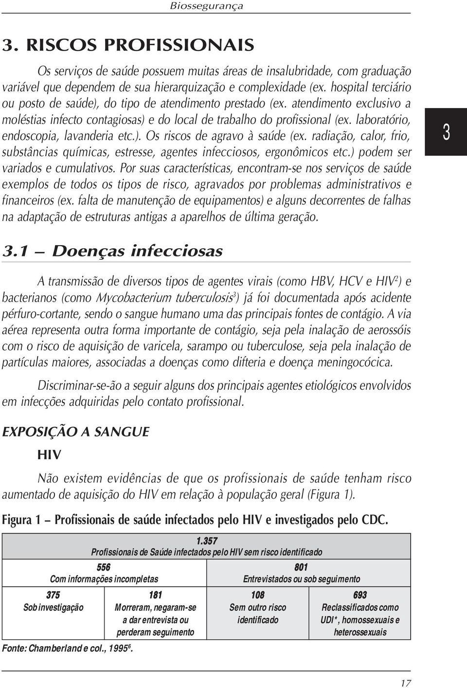 laboratório, endoscopia, lavanderia etc.). Os riscos de agravo à saúde (ex. radiação, calor, frio, substâncias químicas, estresse, agentes infecciosos, ergonômicos etc.