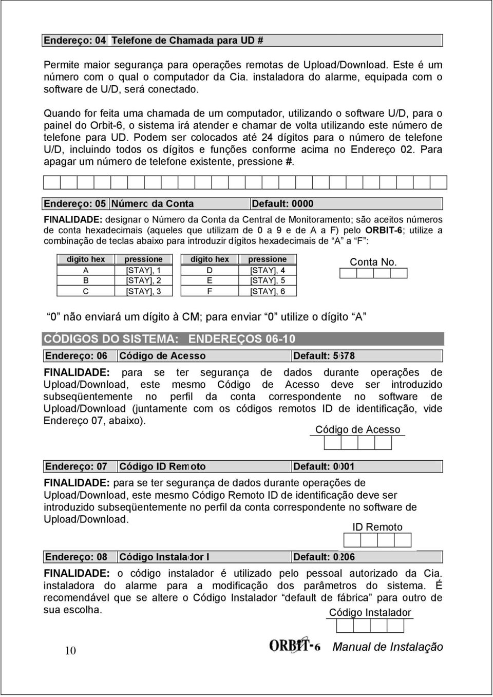 Quando for feita uma chamada de um computador, utilizando o software U/D, para o painel do Orbit-6, o sistema irá atender e chamar de volta utilizando este número de telefone para UD.