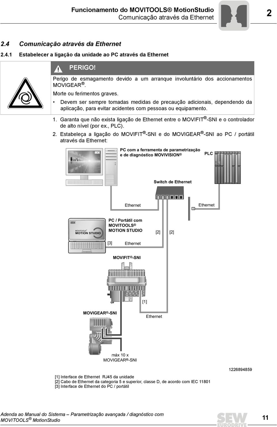 Devem ser sempre tomadas medidas de precaução adicionais, dependendo da aplicação, para evitar acidentes com pessoas ou equipamento. 1.