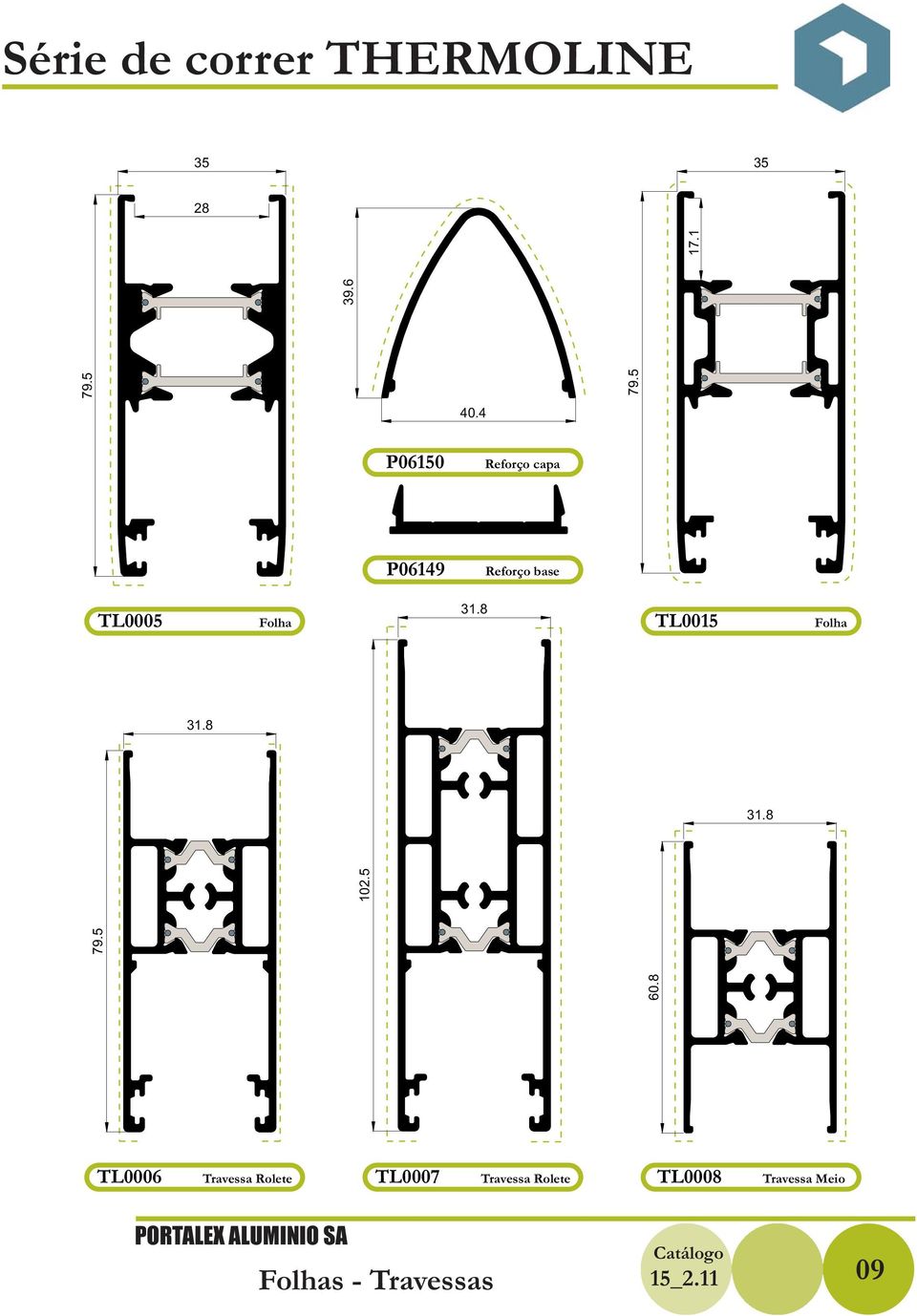 8 TL0005 Folha TL0015 Folha 31.8 31.8 102.5 79.5 60.