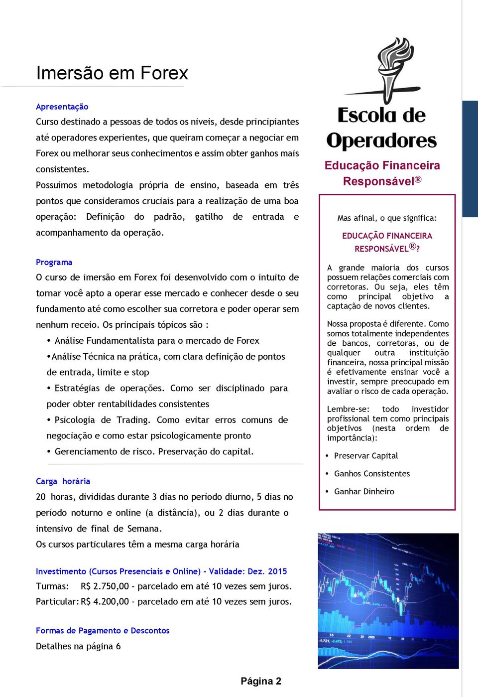 Possuímos metodologia própria de ensino, baseada em três pontos que consideramos cruciais para a realização de uma boa operação: Definição do padrão, gatilho de entrada e acompanhamento da operação.