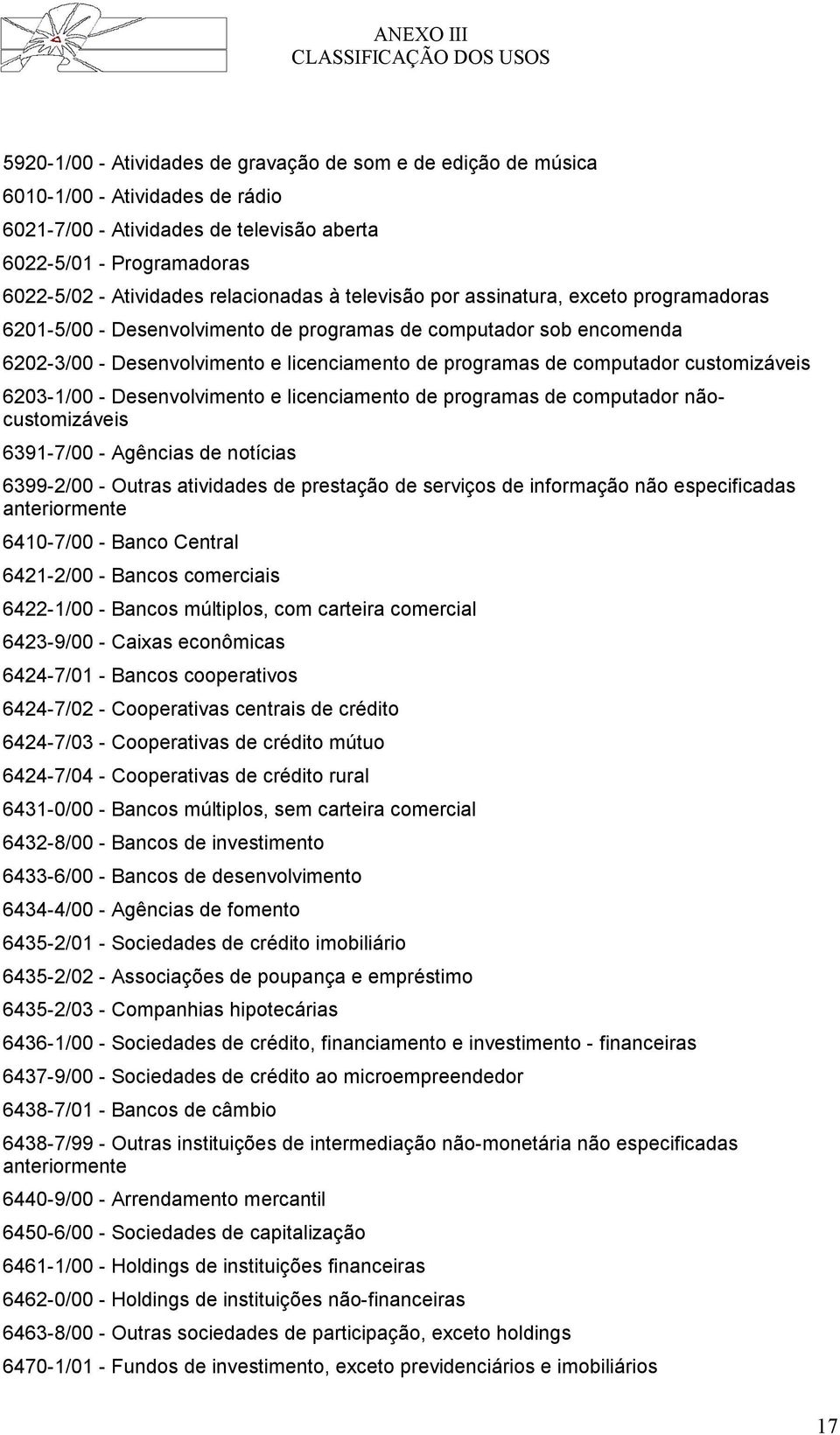 computador customizáveis 6203-1/00 - Desenvolvimento e licenciamento de programas de computador nãocustomizáveis 6391-7/00 - Agências de notícias 6399-2/00 - Outras atividades de prestação de