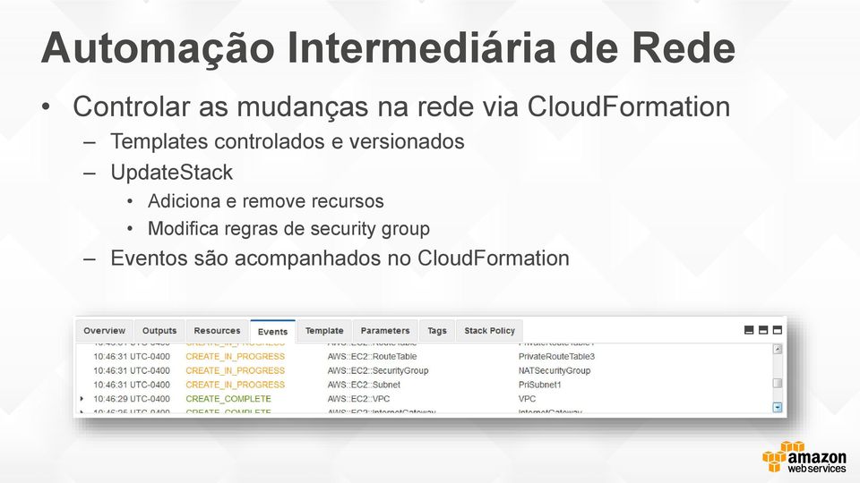 versionados UpdateStack Adiciona e remove recursos