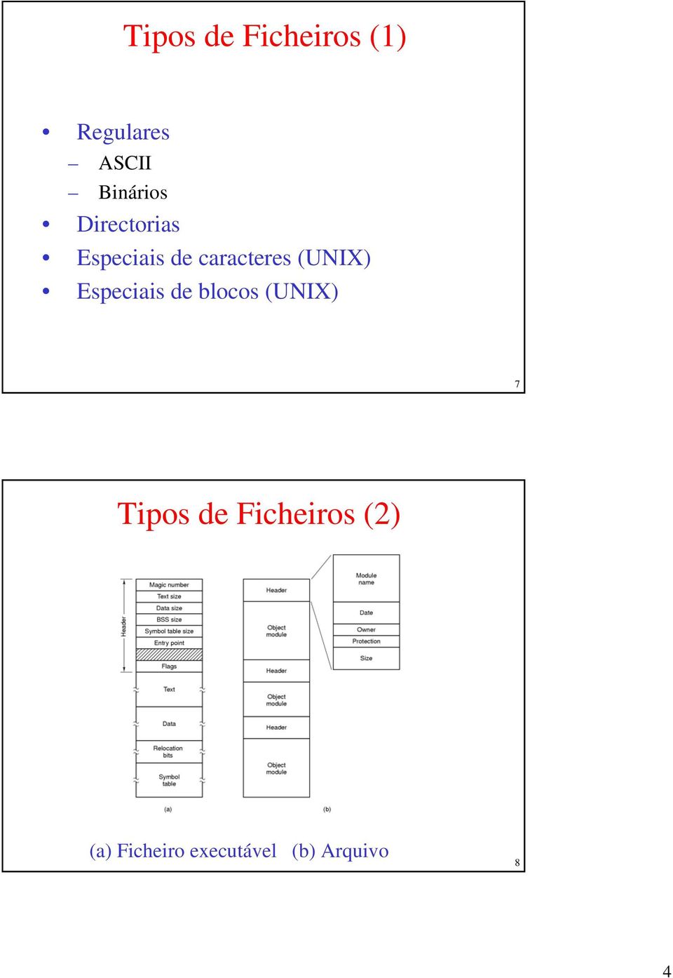 (UNIX) Especiais de blocos (UNIX) 7 Tipos de