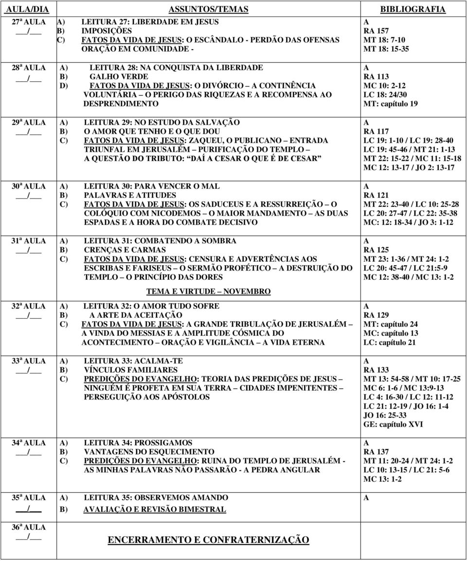 DESPRENDIMENTO ) LEITUR 29: NO ESTUDO D SLVÇÃO B) O MOR QUE TENHO E O QUE DOU C) FTOS D VID DE JESUS: ZQUEU, O PUBLICNO ENTRD TRIUNFL EM JERUSLÉM PURIFICÇÃO DO TEMPLO QUESTÃO DO TRIBUTO: DÍ CESR O