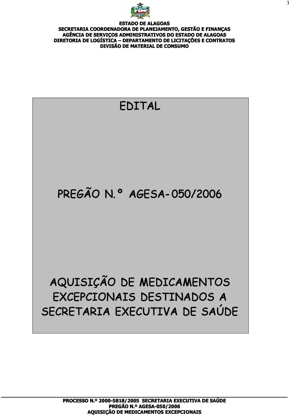 º AGESA- 050/2006 AQUISIÇÃO DE