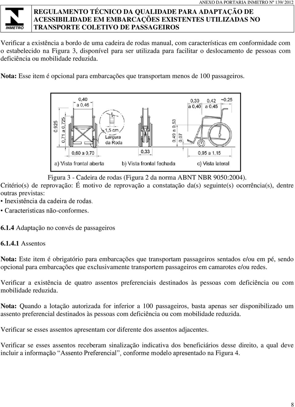 Figura 3 - Cadeira de rodas (Figura 2 da norma ABNT NBR 9050:2004)