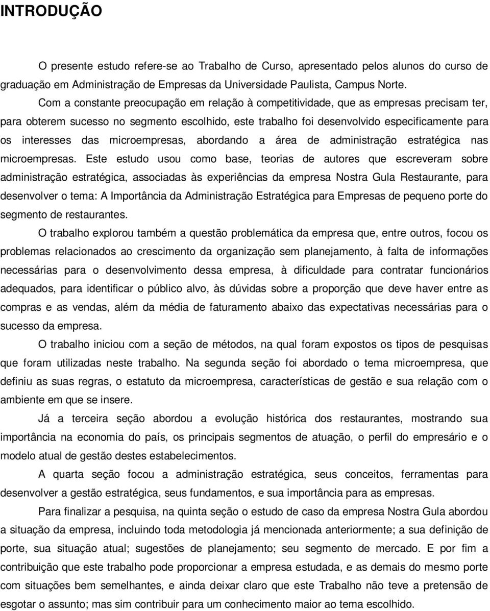 das microempresas, abordando a área de administração estratégica nas microempresas.