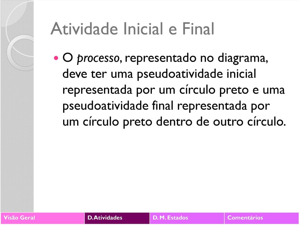 representada por um círculo preto e uma pseudoatividade