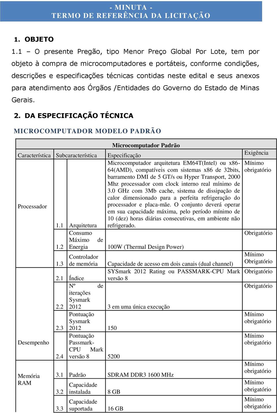 anexos para atendimento aos Órgãos /Entidas do Governo do Estado Minas Gerais. 2.