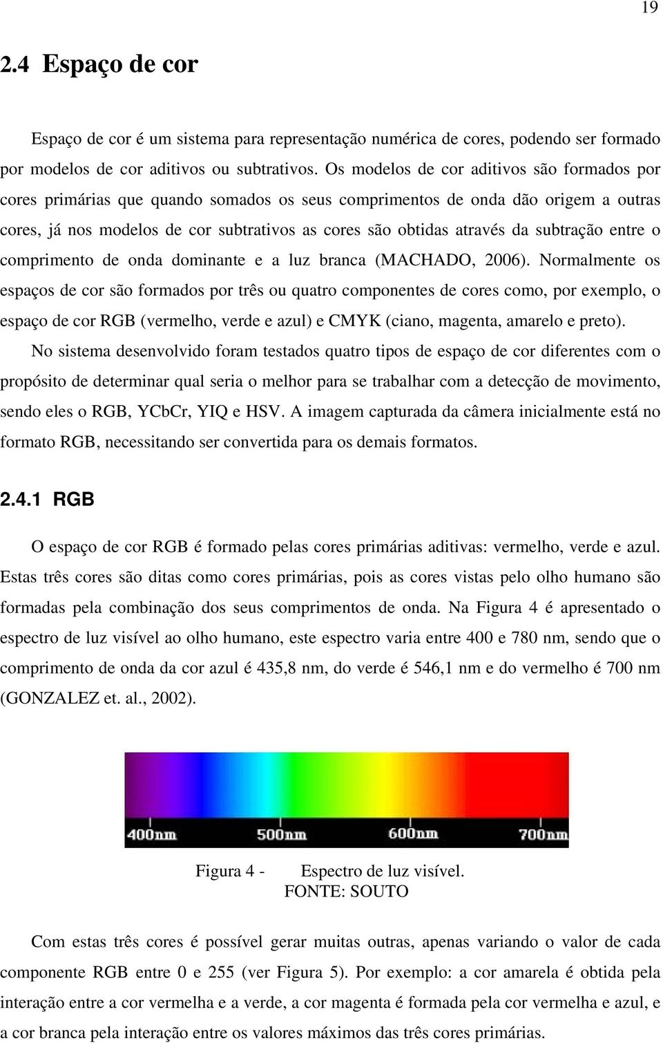 da subtração entre o comprimento de onda dominante e a luz branca (MACHADO, 2006).